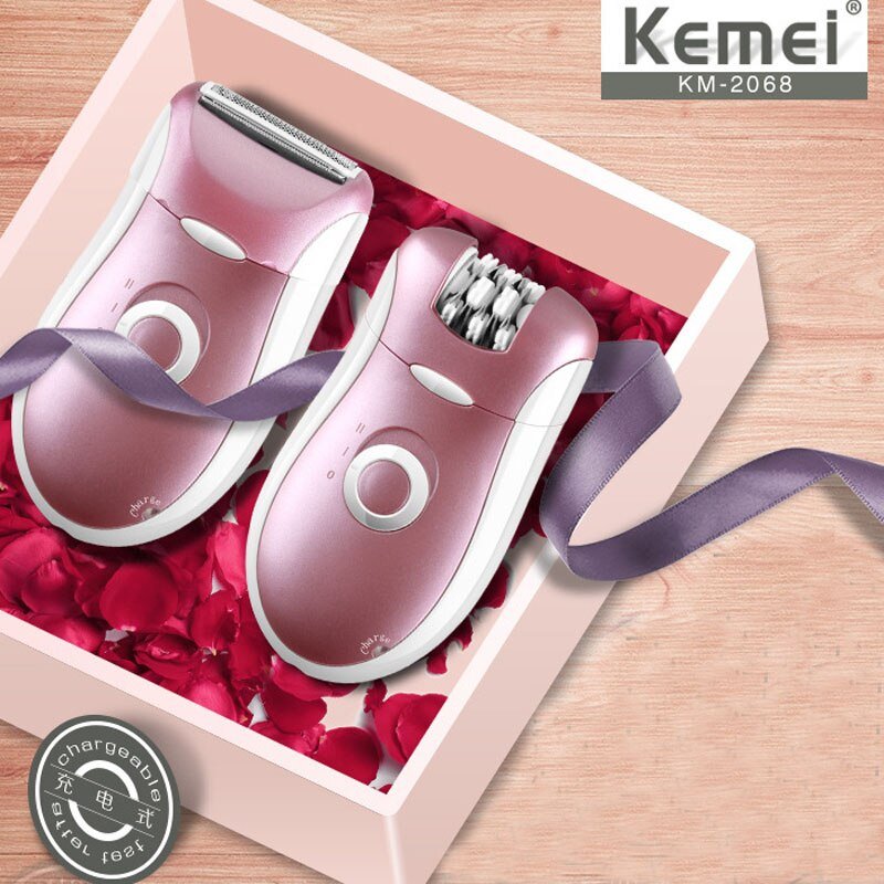 KM-2068 kemei epilator 2 in 1 hair remover painless hair removal electric shaver rechargeable woman shaver - Image 3