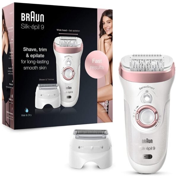 Braun Silk epil 9 Electric Epilator for Women Wet Dry Lady Shaver Bikini Trimmer Depiladora Facial Hair Removal Machine